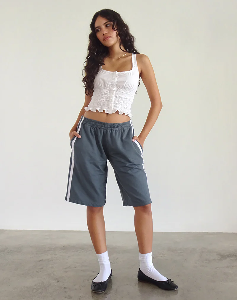 Bena Short in Blue Mirage with White Stripe - Image 4