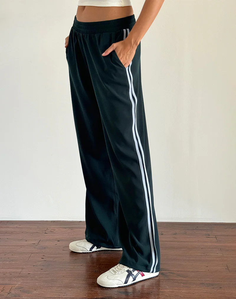 Bennett Trouser in Forest with Blue Stripe - Image 4