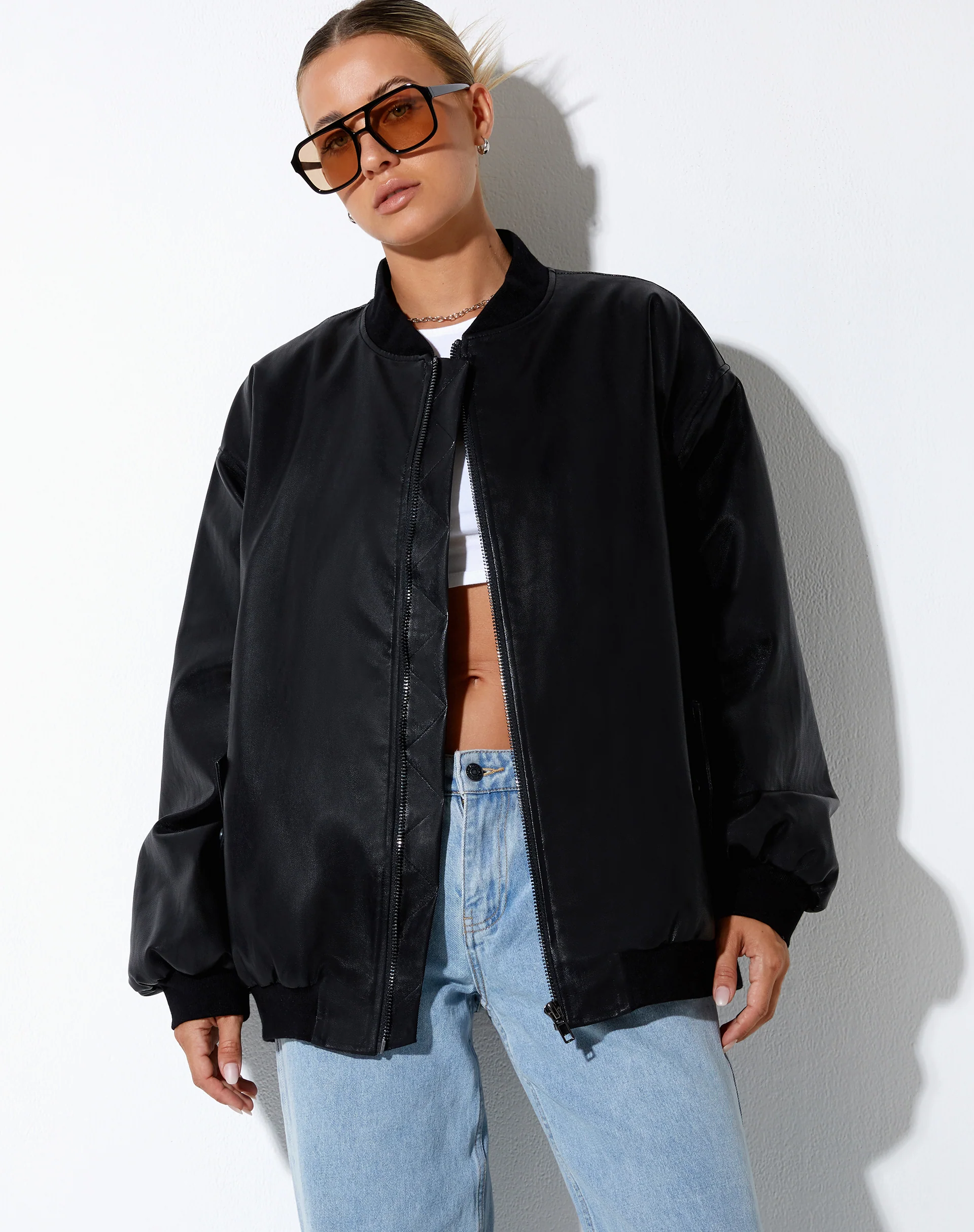 Benta Jacket in PU Black - Image 2