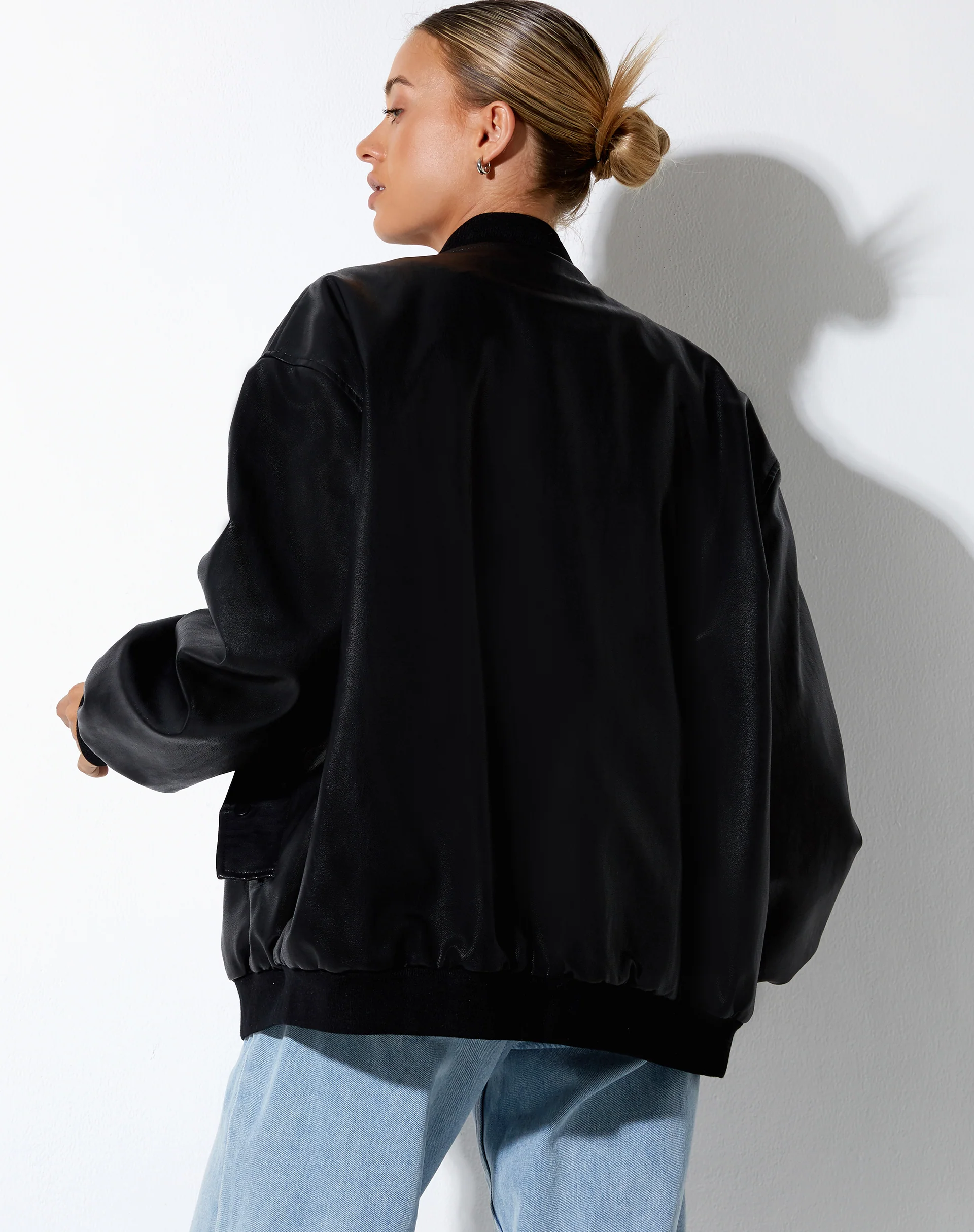 Benta Jacket in PU Black - Image 3