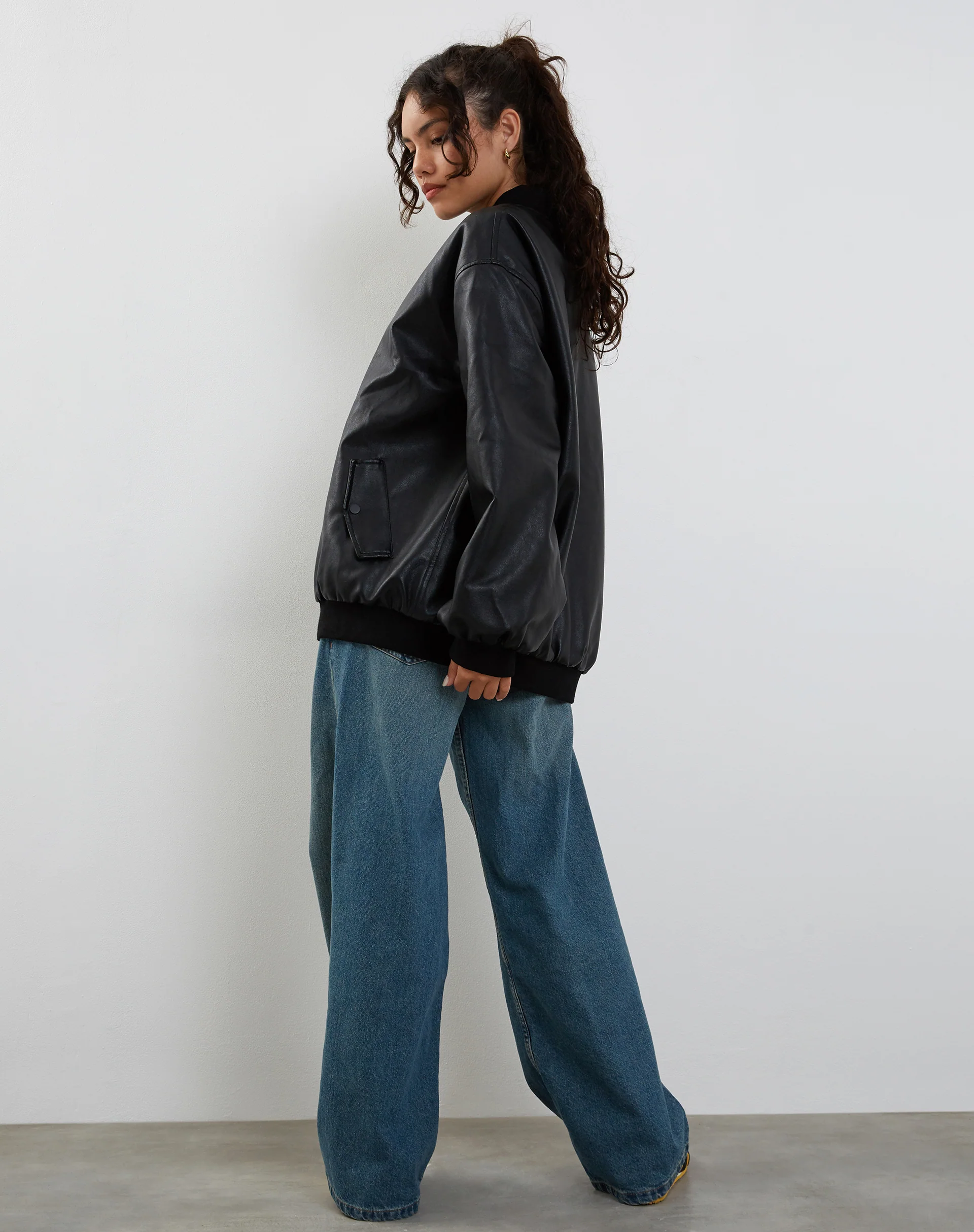 Benta Jacket in PU Black - Image 2