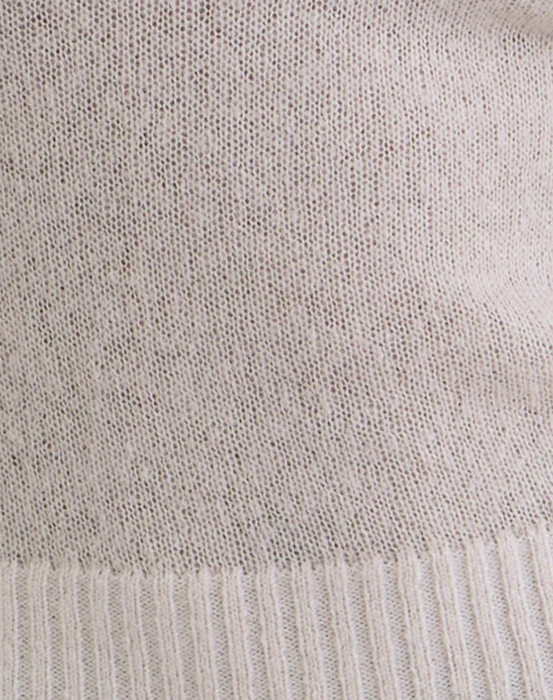 Bentala Turtleneck Jumper in Knit Ecru - Image 6
