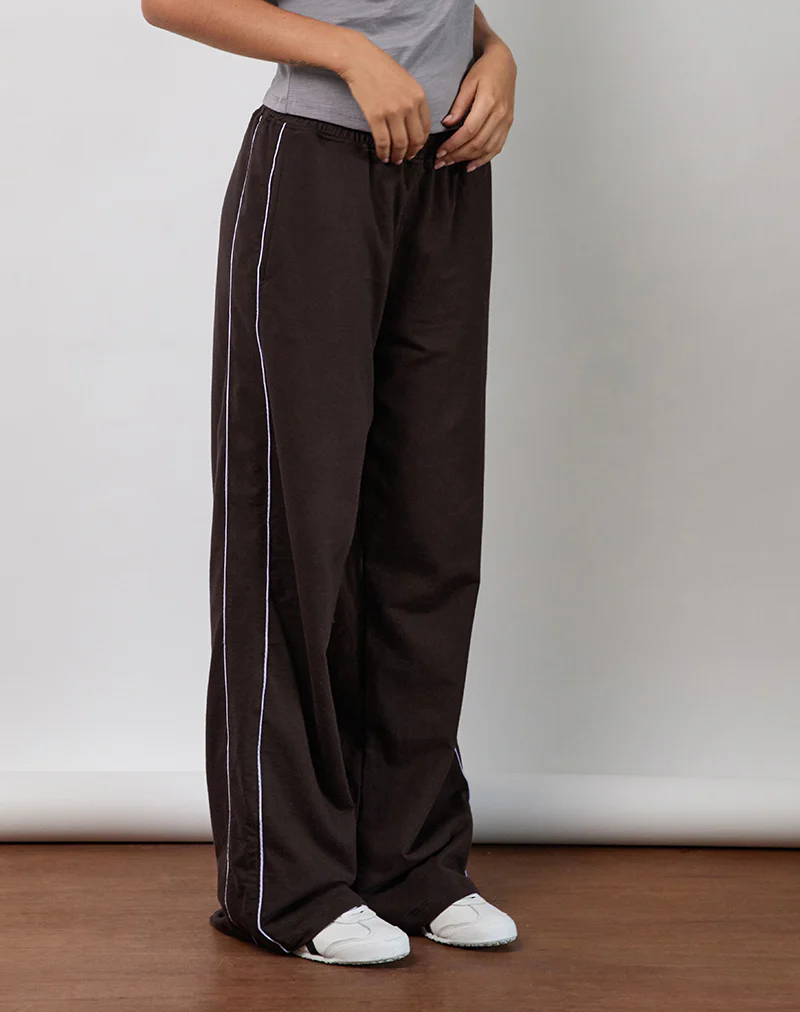Benton Jogger in Bitter Chocolate with Violet Binding - Image 2