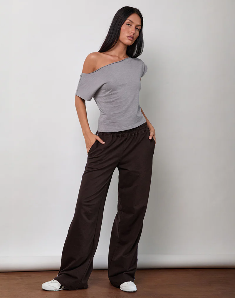 Benton Jogger in Bitter Chocolate with Violet Binding - Image 5