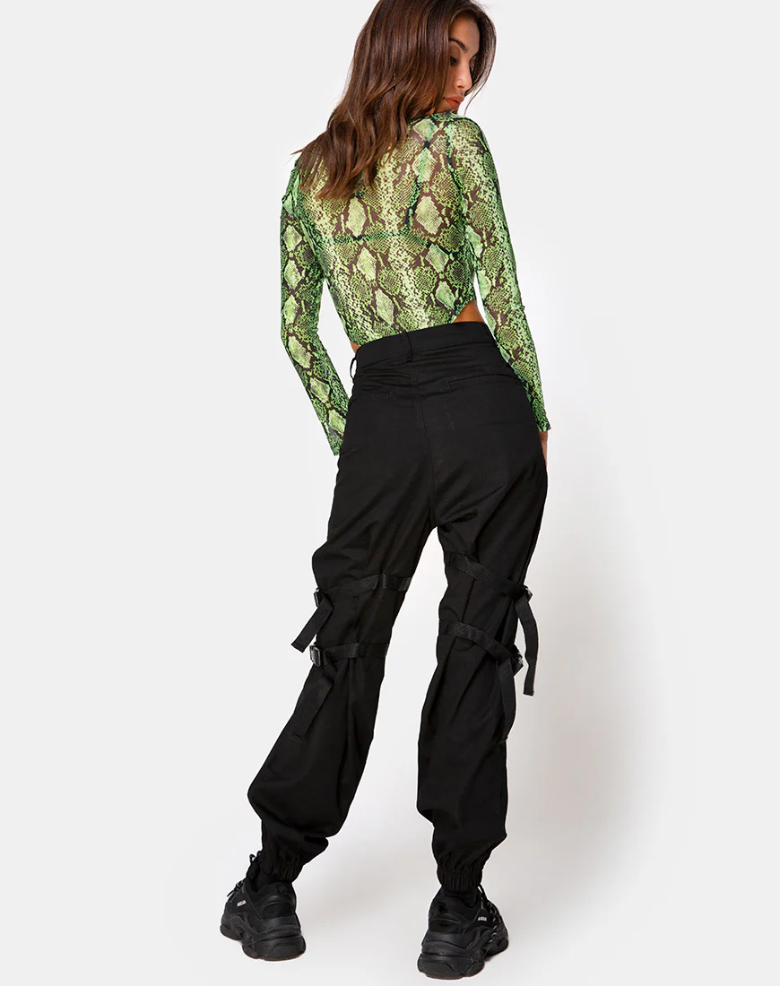 Berani Bodice in Slime Lime Snake Mesh - Image 4