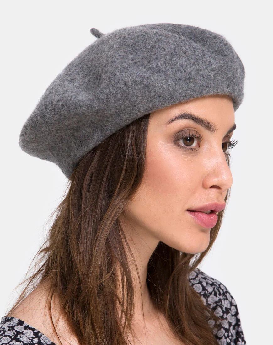 Wool Beret in Grey - Image 2