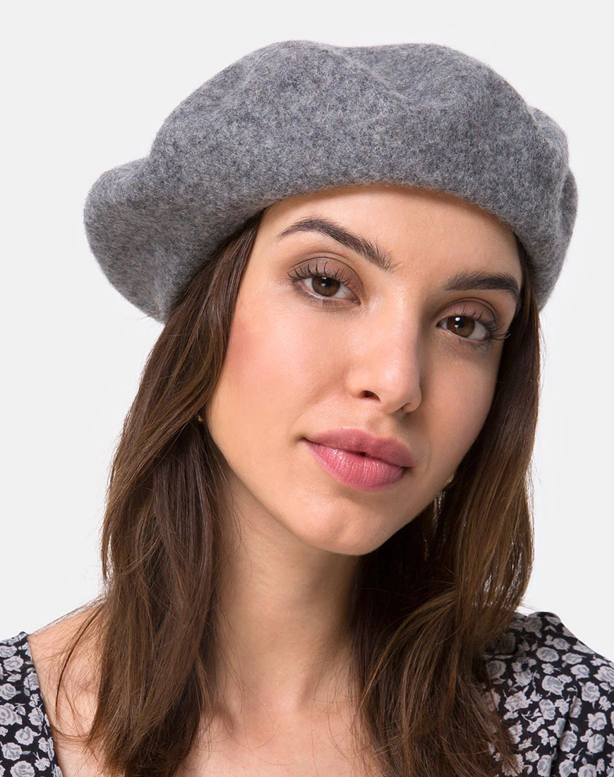 Wool Beret in Grey - Image 3