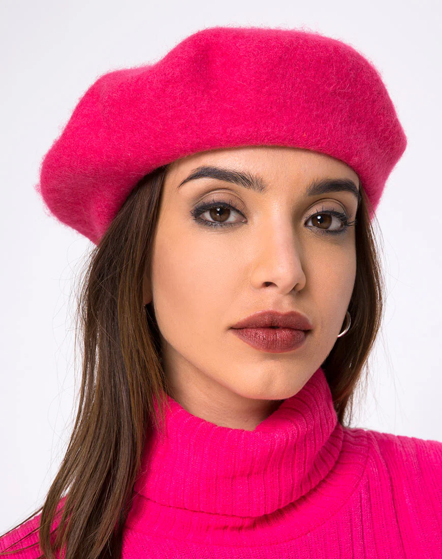 Wool Beret in Pink