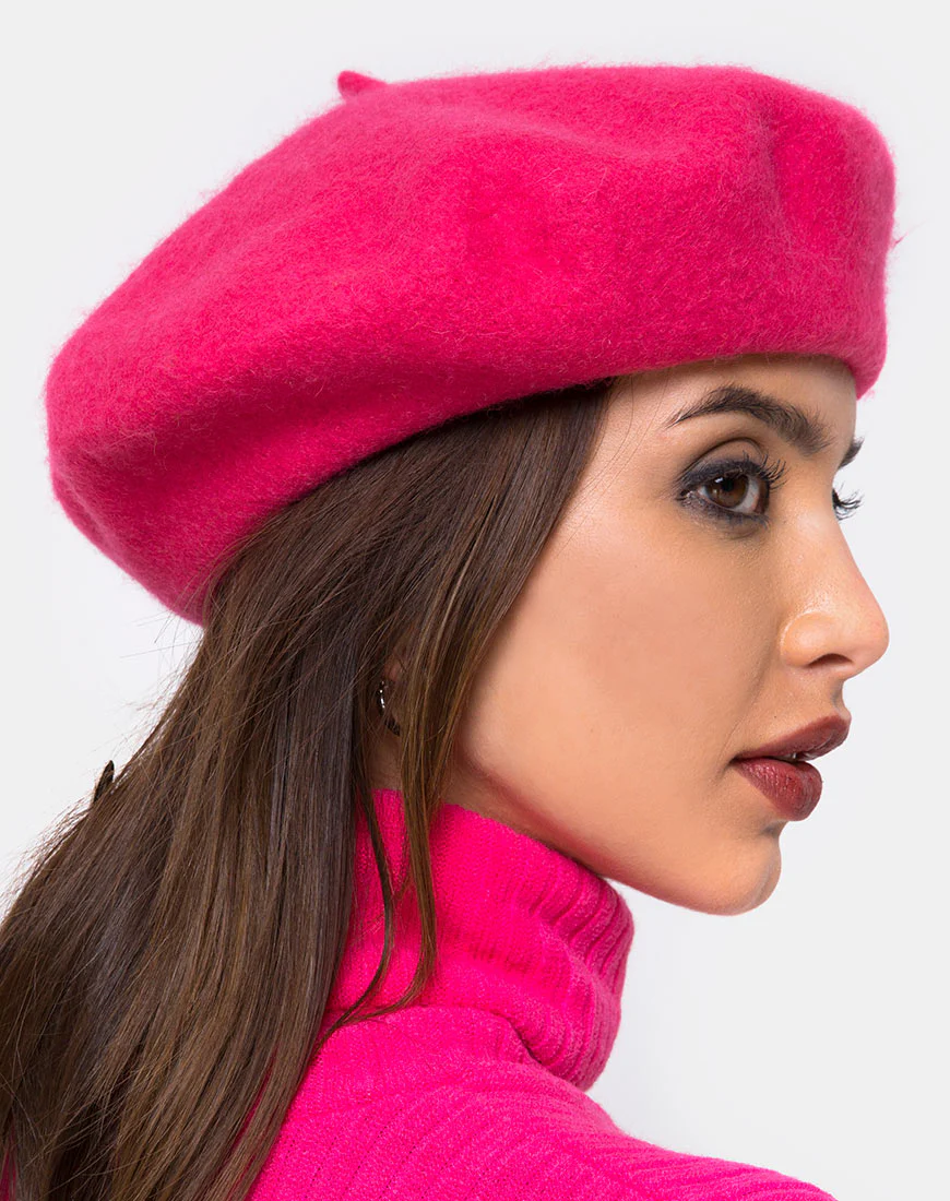 Wool Beret in Pink - Image 2