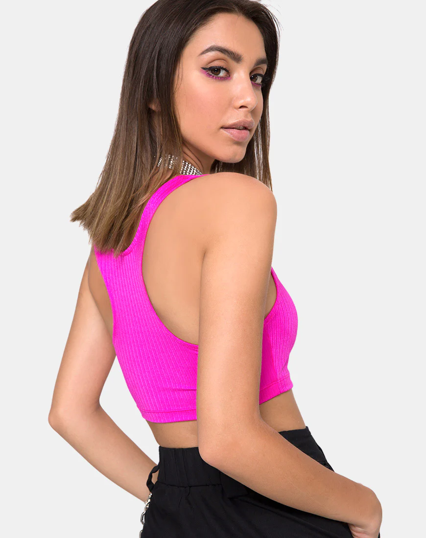 Berries Top in Nylon Spandex Magenta - Image 2