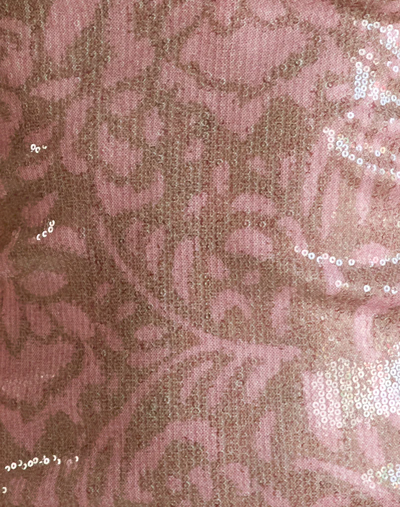 Bertolt Mini Dress in Boho Batik Sequin Pink - Image 5