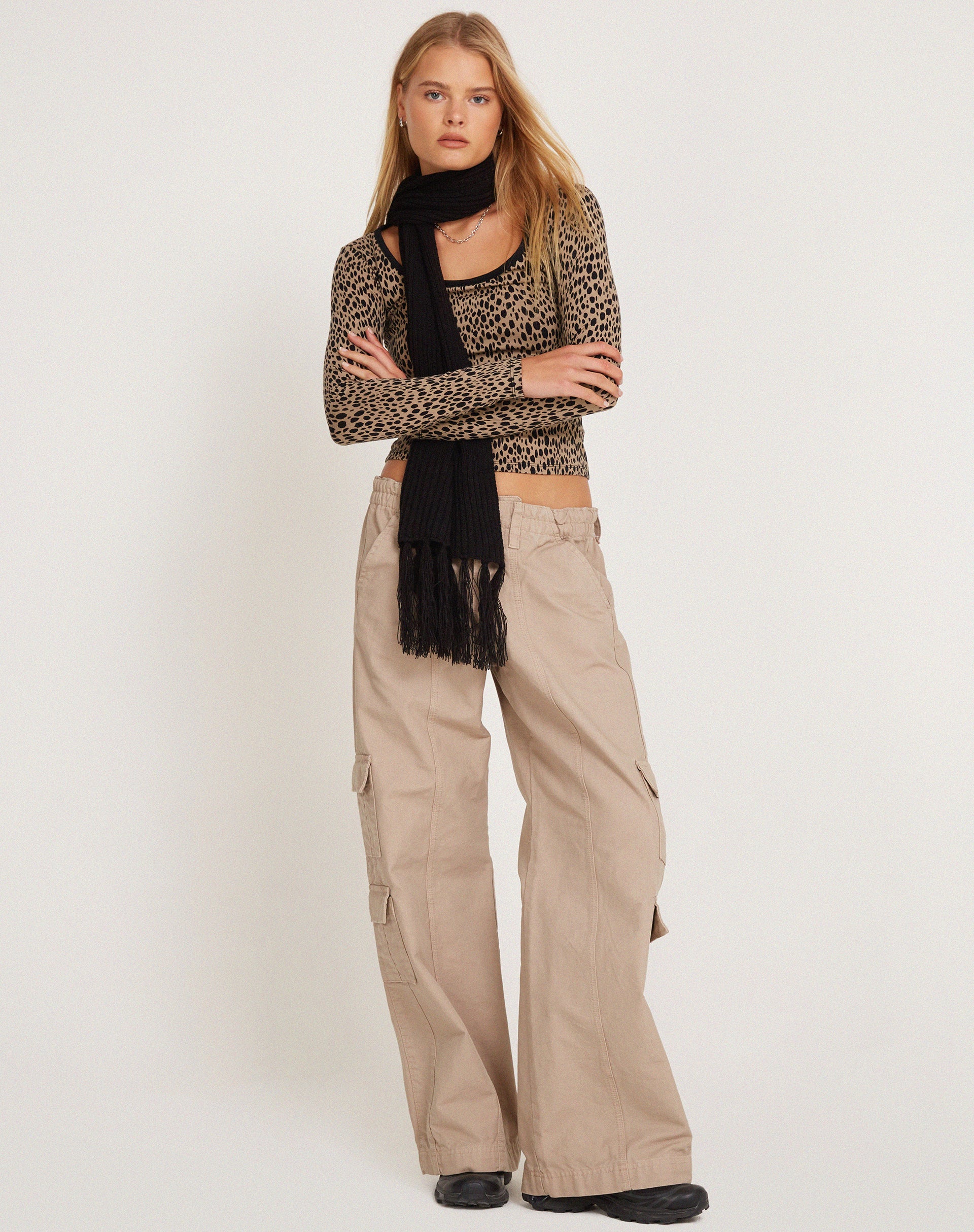 Beshi Long Sleeve Top in Mini Cheetah Black Binding - Image 5