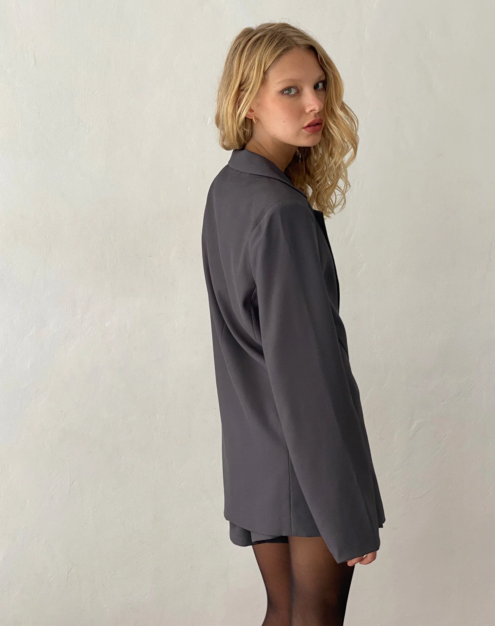 Besta Single Button Blazer in Dark Charcoal - Image 5