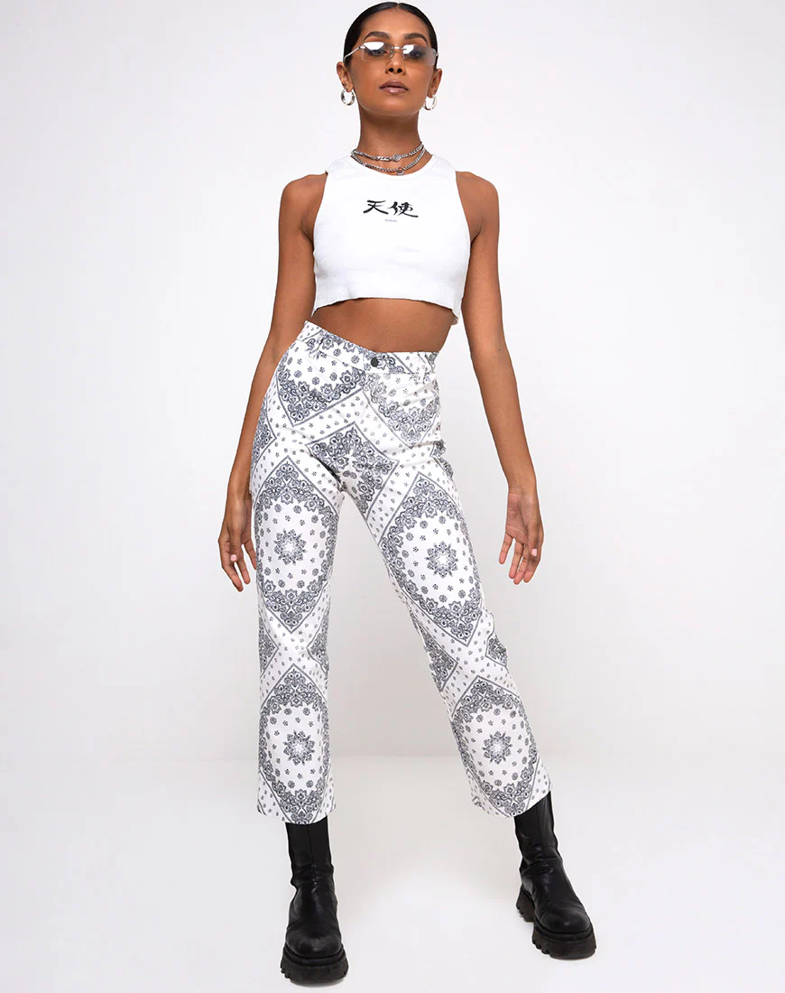 Beth Trouser in Bandana Ecru Placement - Image 2