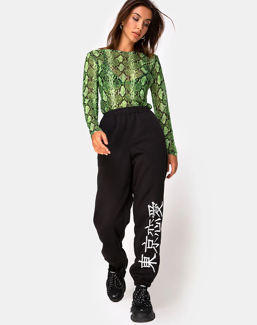 Betina Bodice in Slime Lime Snake Mesh - Image 3