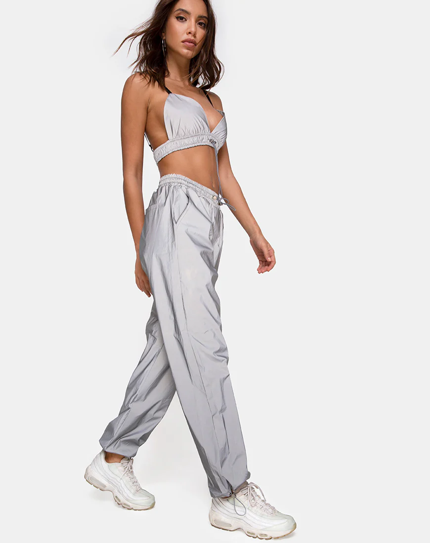 Beval Jogger Pants in Reflective Silver - Image 4