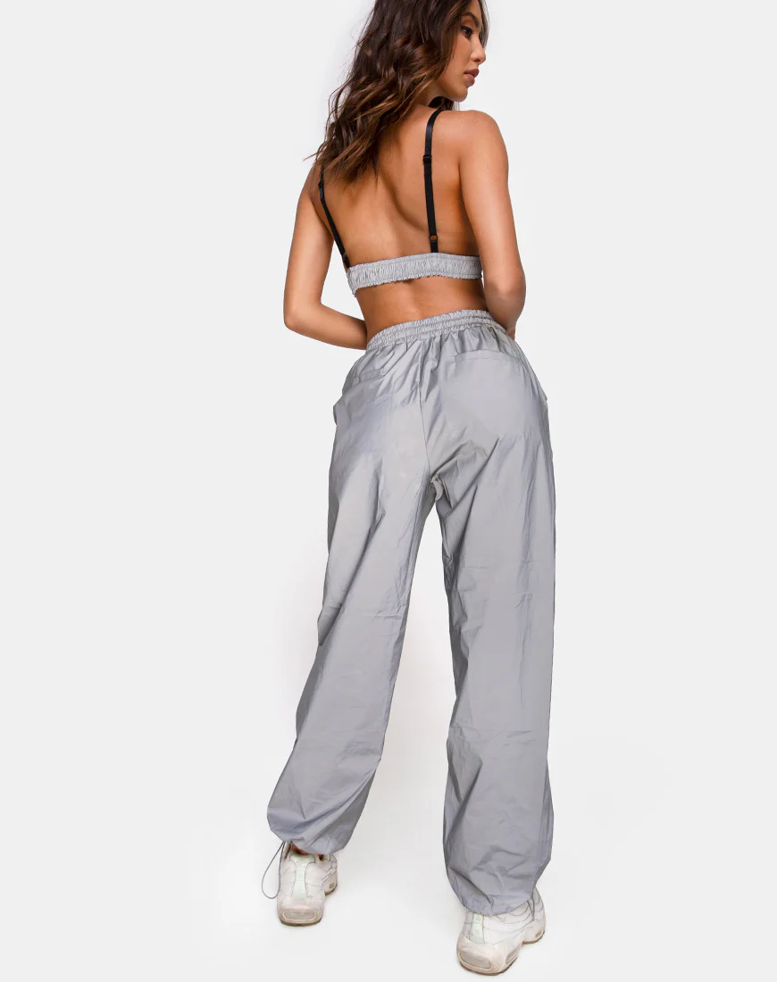Beval Jogger Pants in Reflective Silver - Image 5