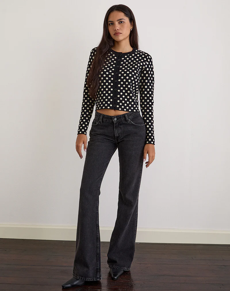 Bhavina Cardigan in Mono Polka - Image 6