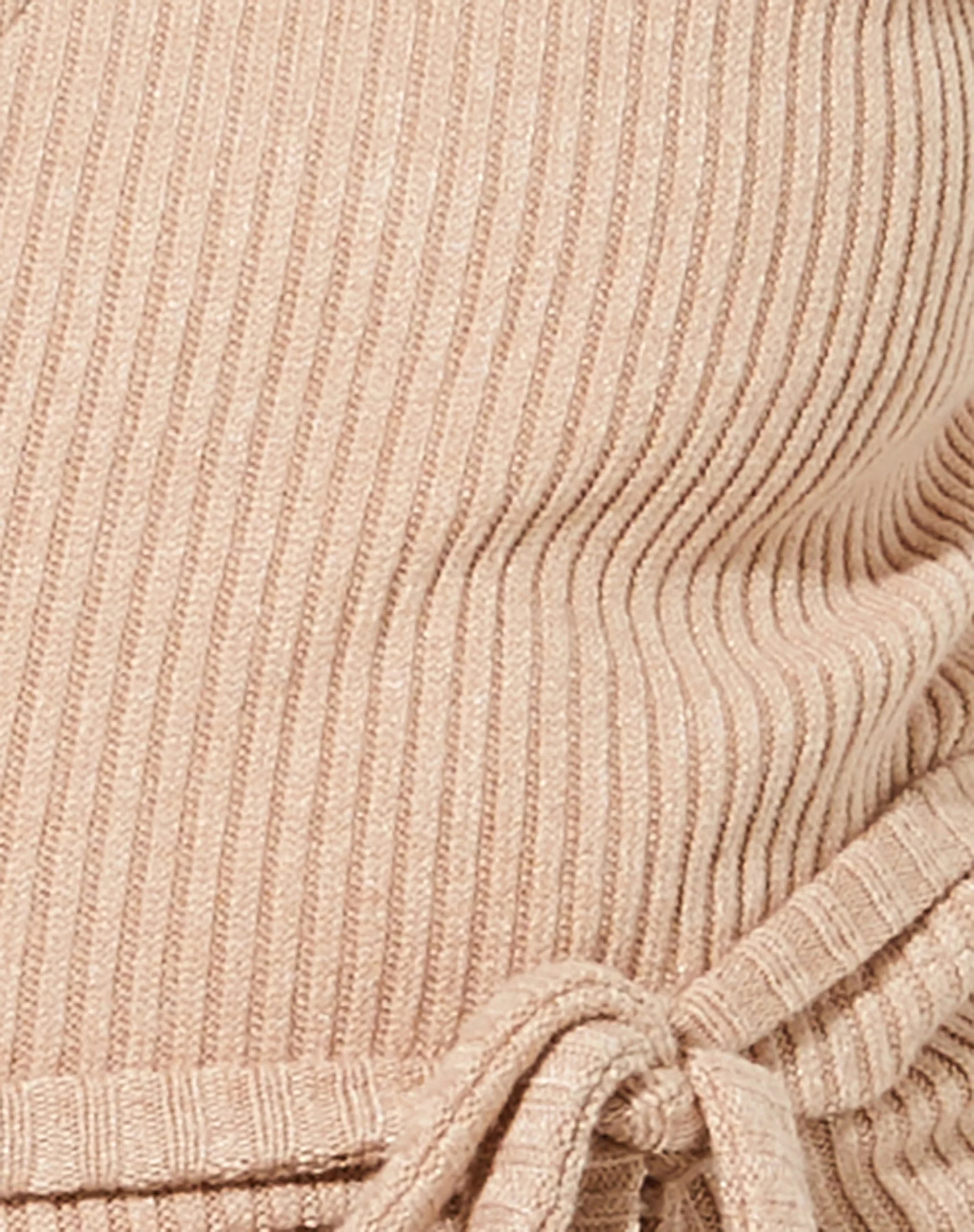 Bianca Wrap Top in Rib Tan - Image 5