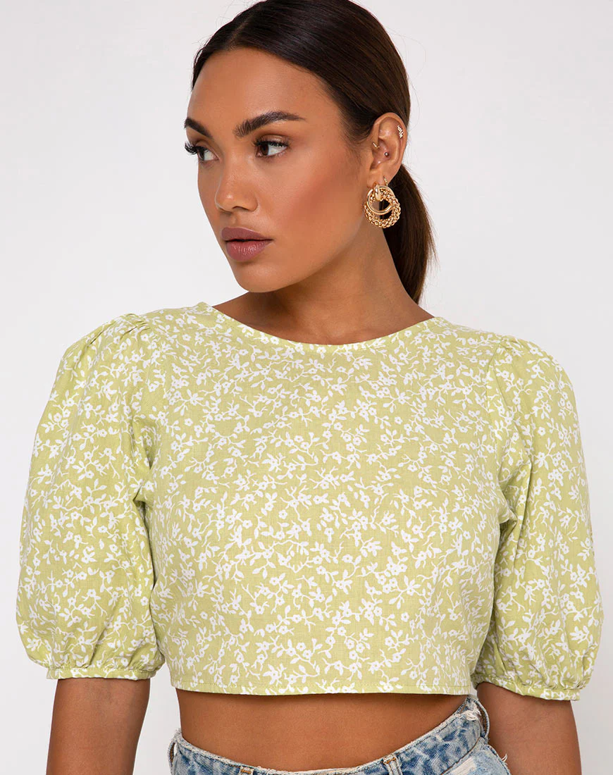 Bija Crop Top in Botanic Mint Foam - Image 3