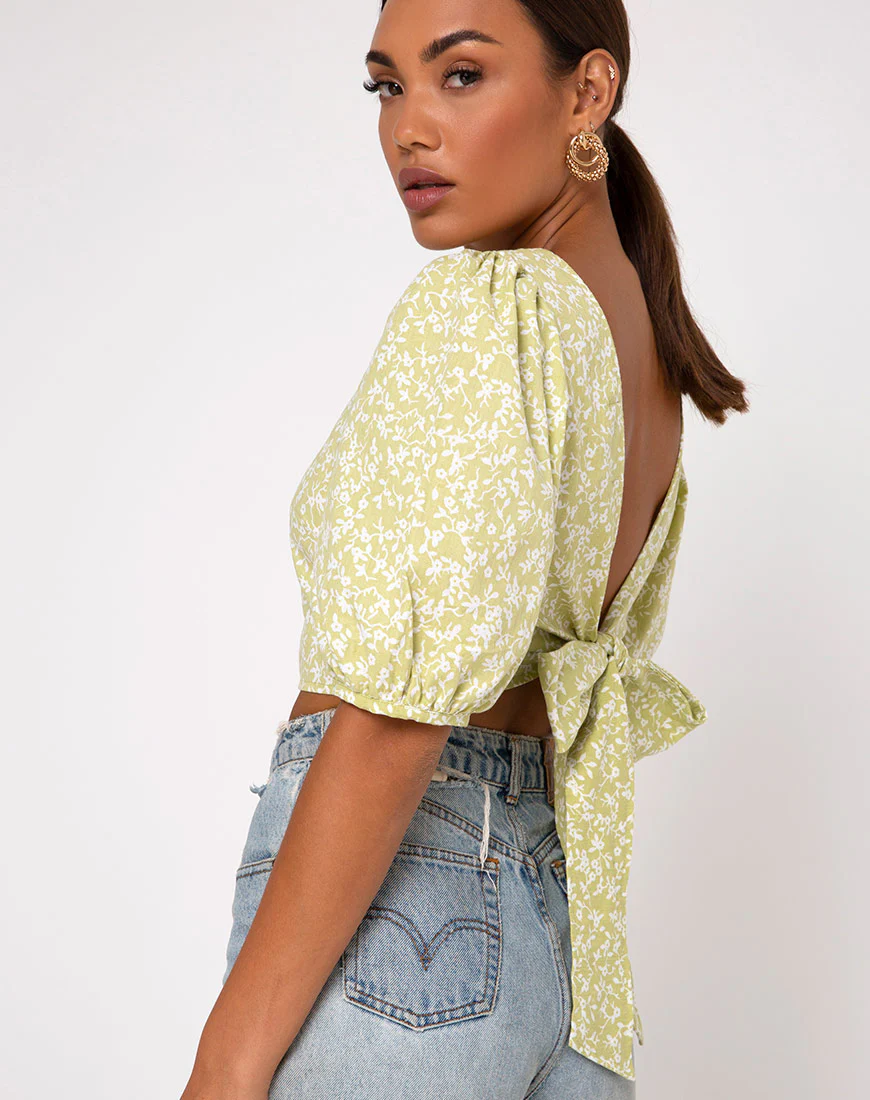 Bija Crop Top in Botanic Mint Foam - Image 4