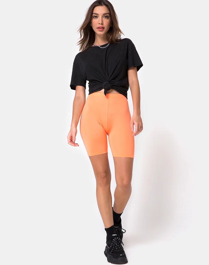 Cycle Short in Fluro Orange - Image 3