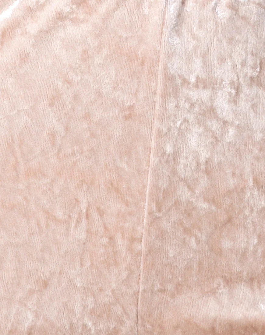 Bike Short in Cream Crushed Velvet - Image 4
