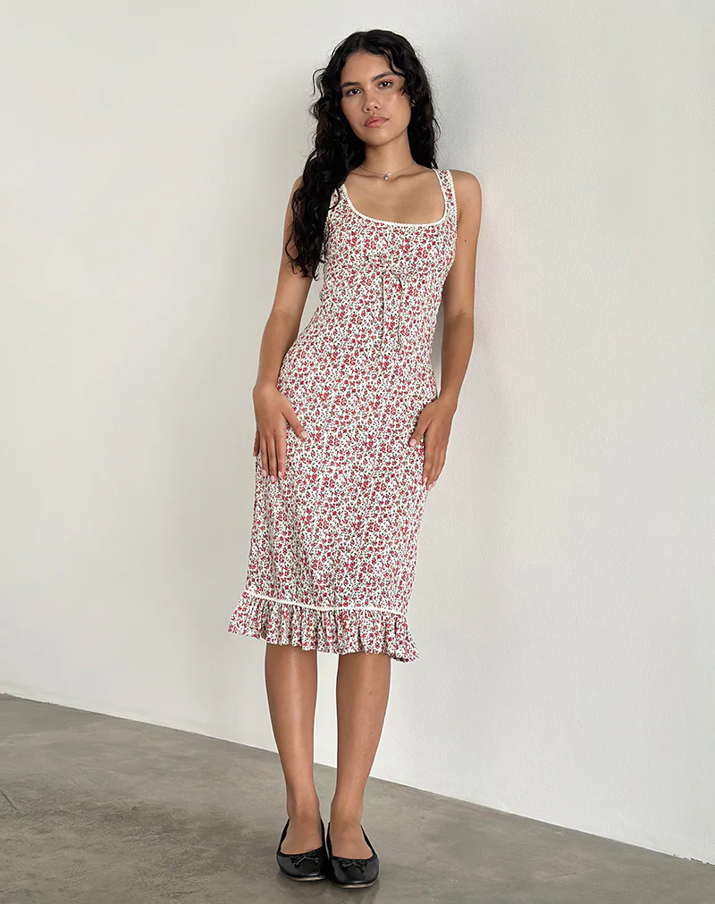 Bila Midi Dress in Pretty Ditsy