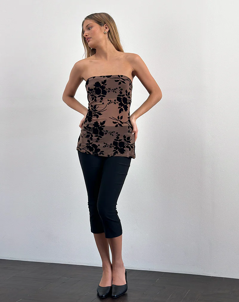 Bilancia Bandeau Top in Flock Brown - Image 5