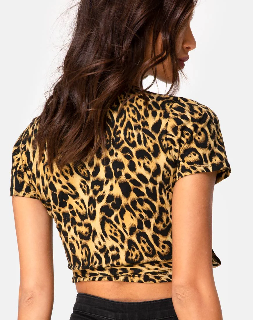Bilen Crop Top in Leopard - Image 2