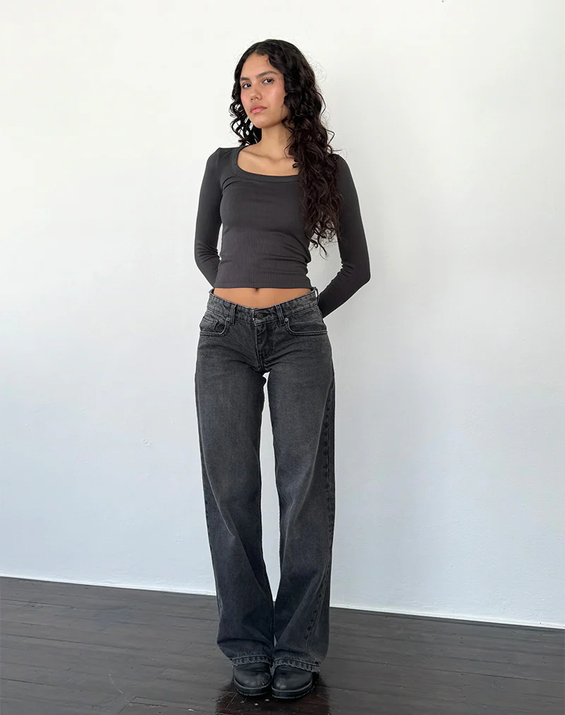 Binlo Extra Long Sleeve Top in Black Forest - Image 5