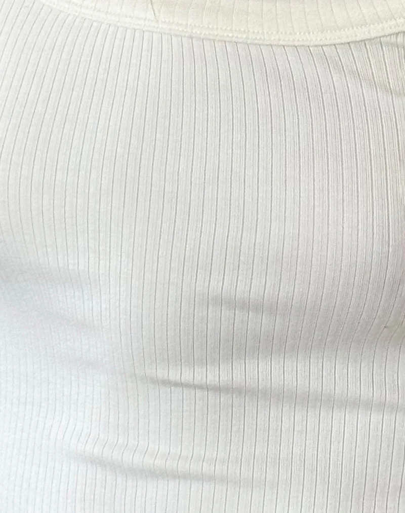 Binlo Extra Long Sleeve Top in White - Image 6