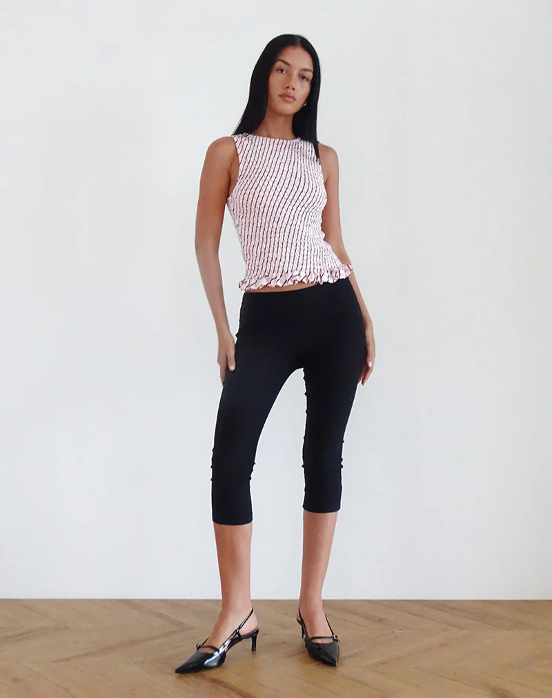 Birita Shirred Tank Top in Geometric Tile - Image 2