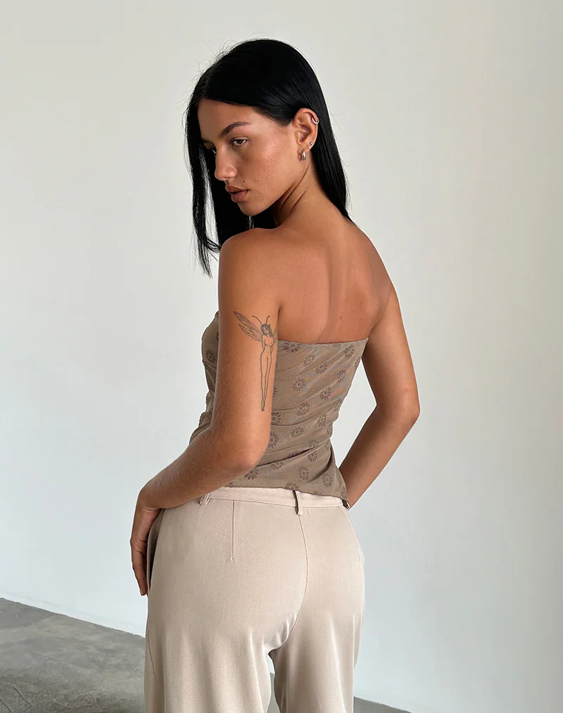 Bistara Top in Daisy Flock Light Brown - Image 4