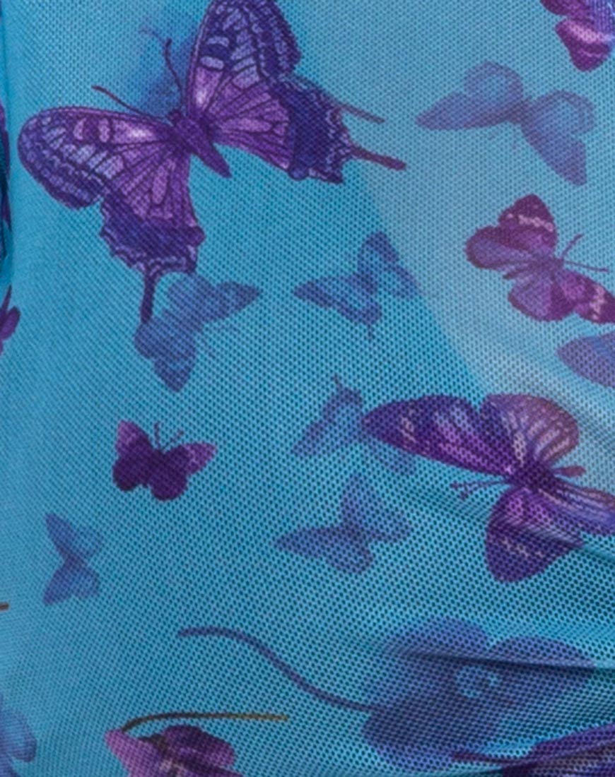 Blaza Crop Top in Mesh Butterfly Azure - Image 5