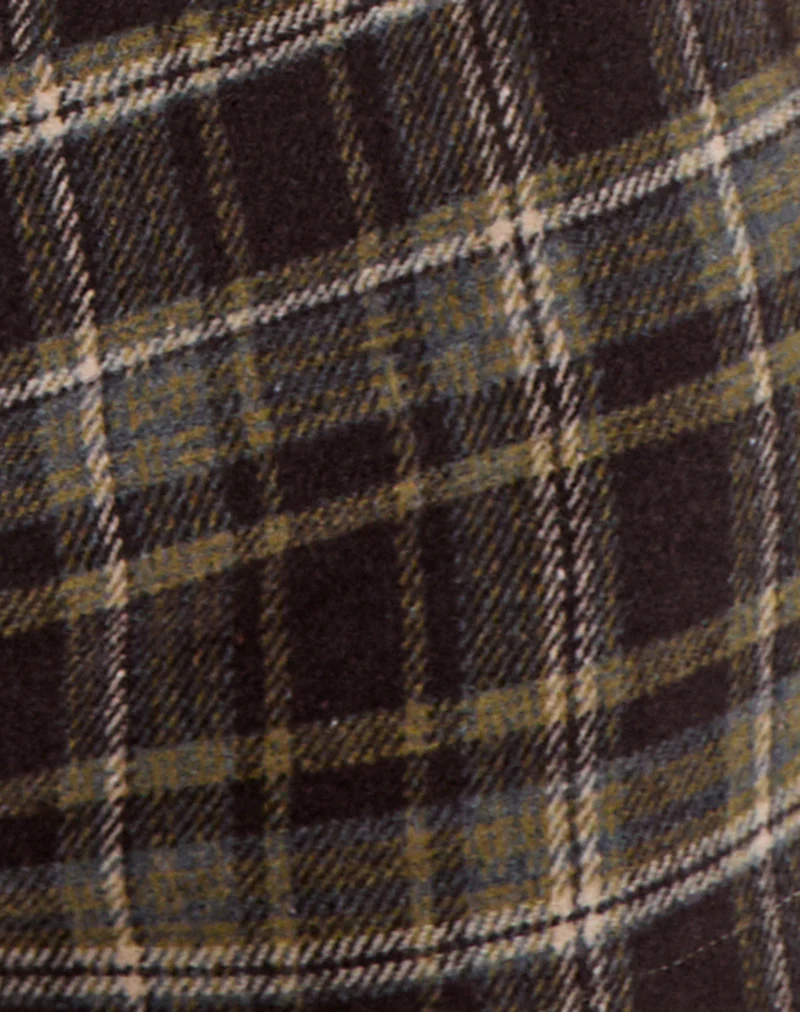Blazira Short in Check Wool Brown and Green - Image 6