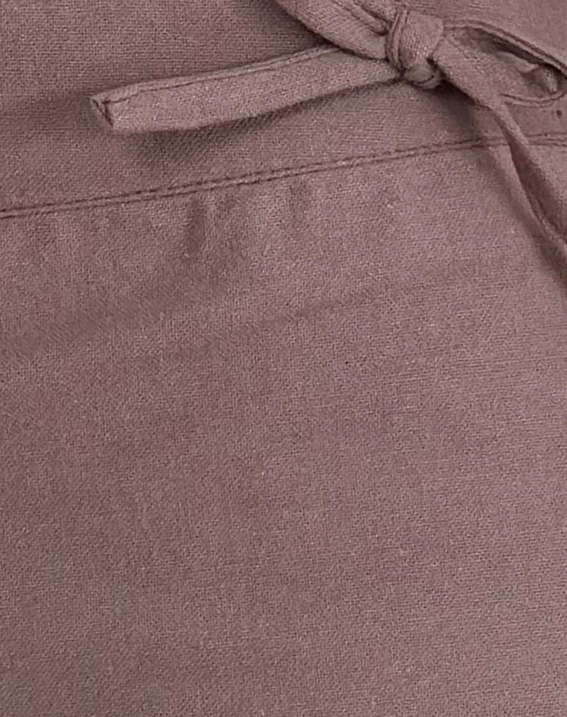 Blazy Tie Short in Linen Taupe - Image 6