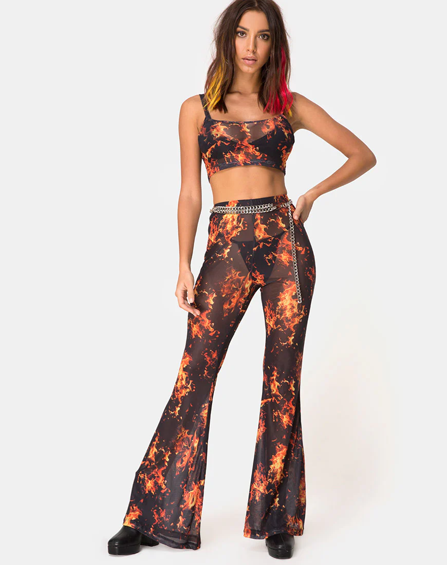Bliss Crop Top in Fire Mesh - Image 3