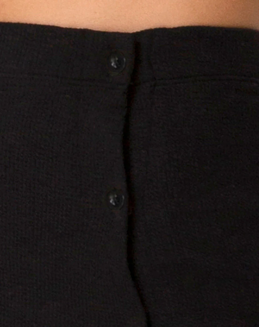 Bobbin Midi Skirt in Black Rib - Image 5