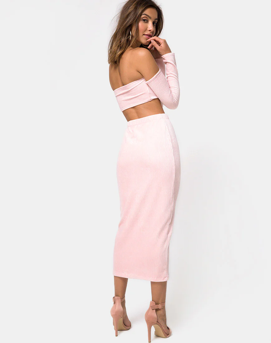 Bobby Midi Skirt in Fluffy Knit Candy - Image 2