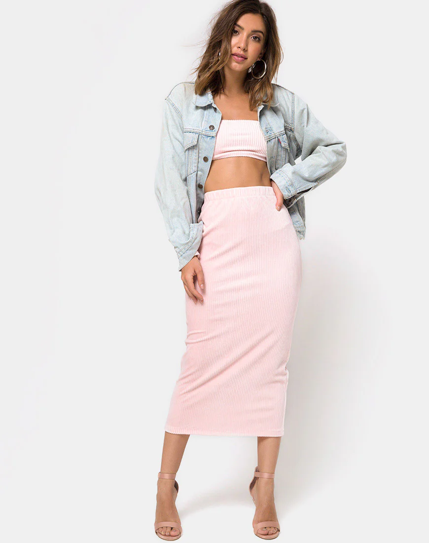 Bobby Midi Skirt in Fluffy Knit Candy - Image 3
