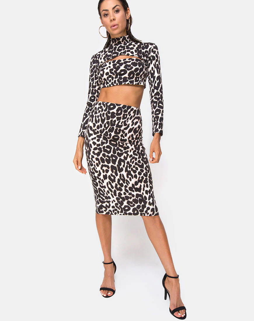Bobby Midi Skirt in Oversize Jaguar - Image 3