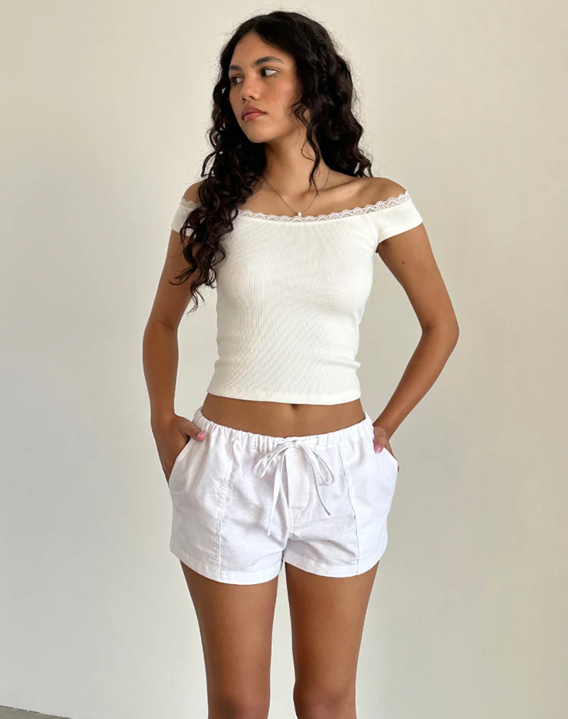 Bolaxi Short in Off White Linen - Image 3