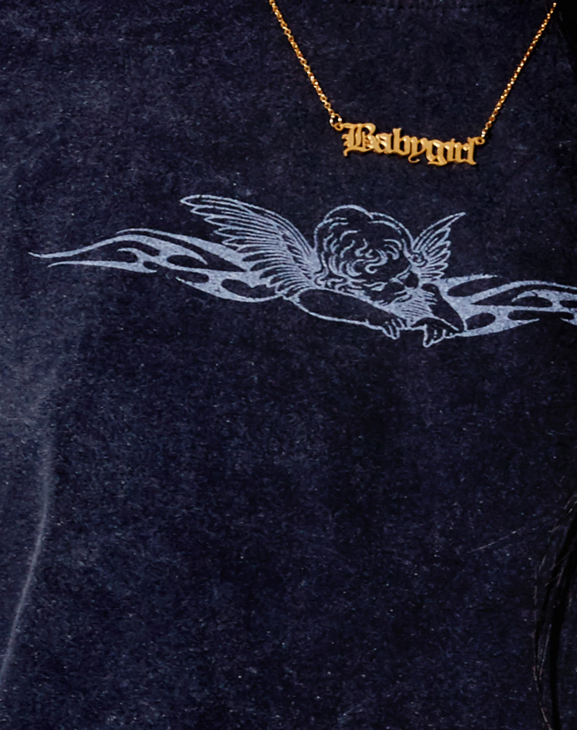 Boli Crop Tee in Black Wash Tribal Angelo - Image 6