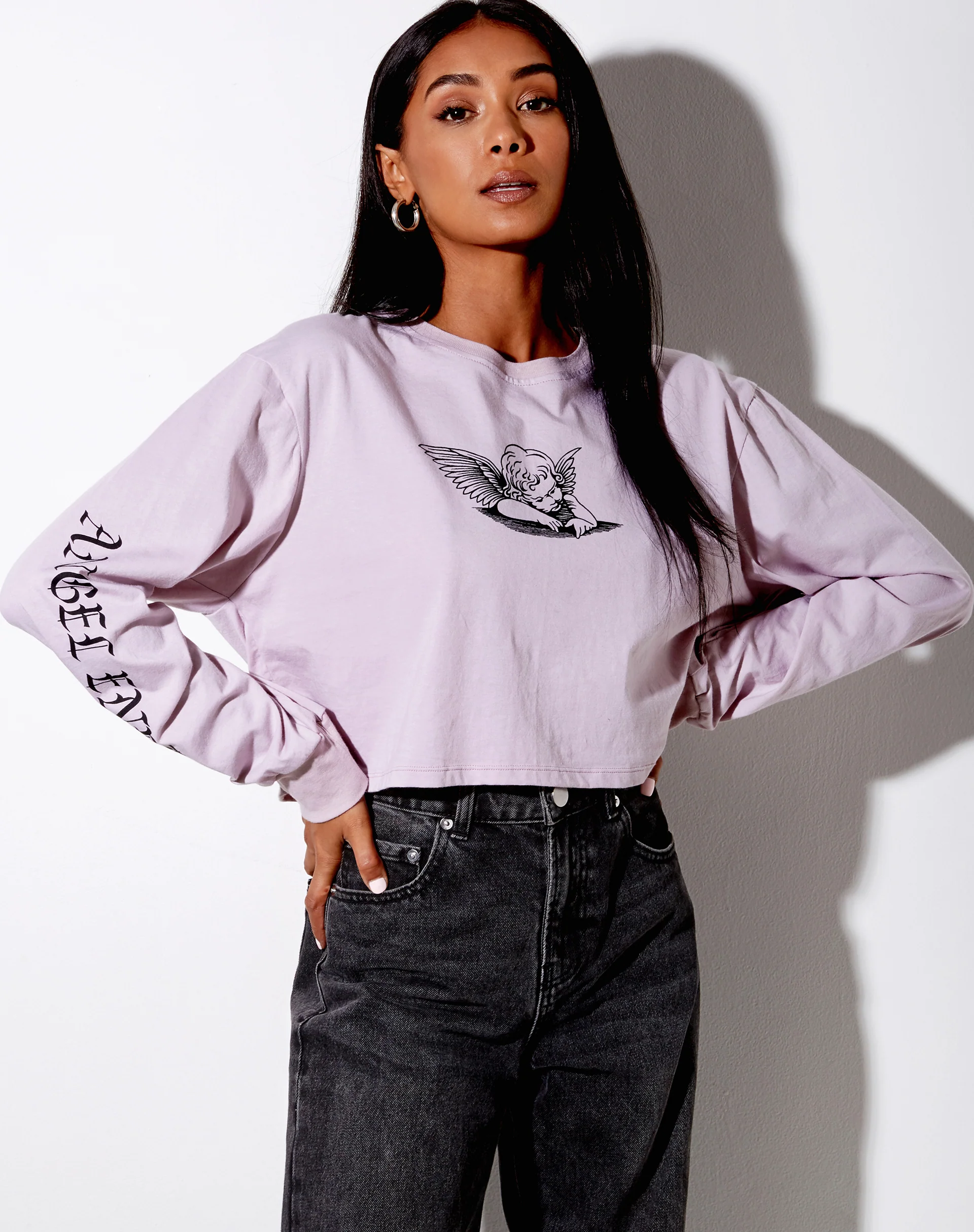 Boli Crop Tee in Violet Angelo 'Angel Energy' - Image 2