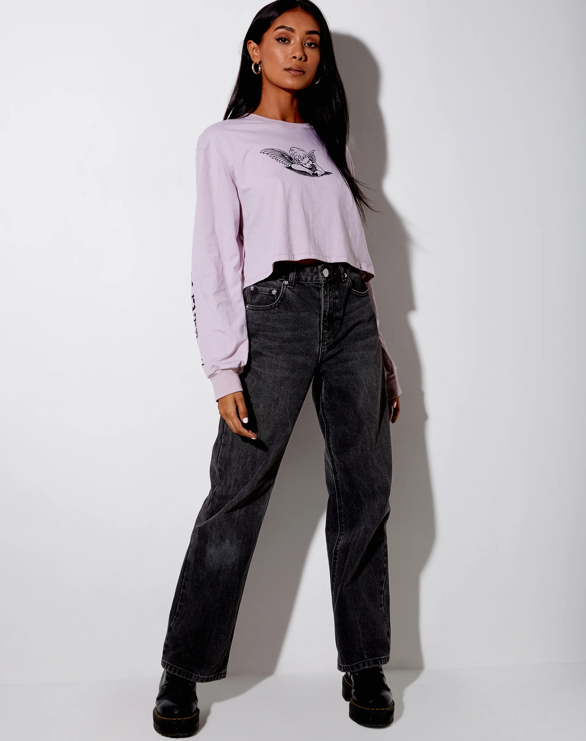 Boli Crop Tee in Violet Angelo 'Angel Energy' - Image 4