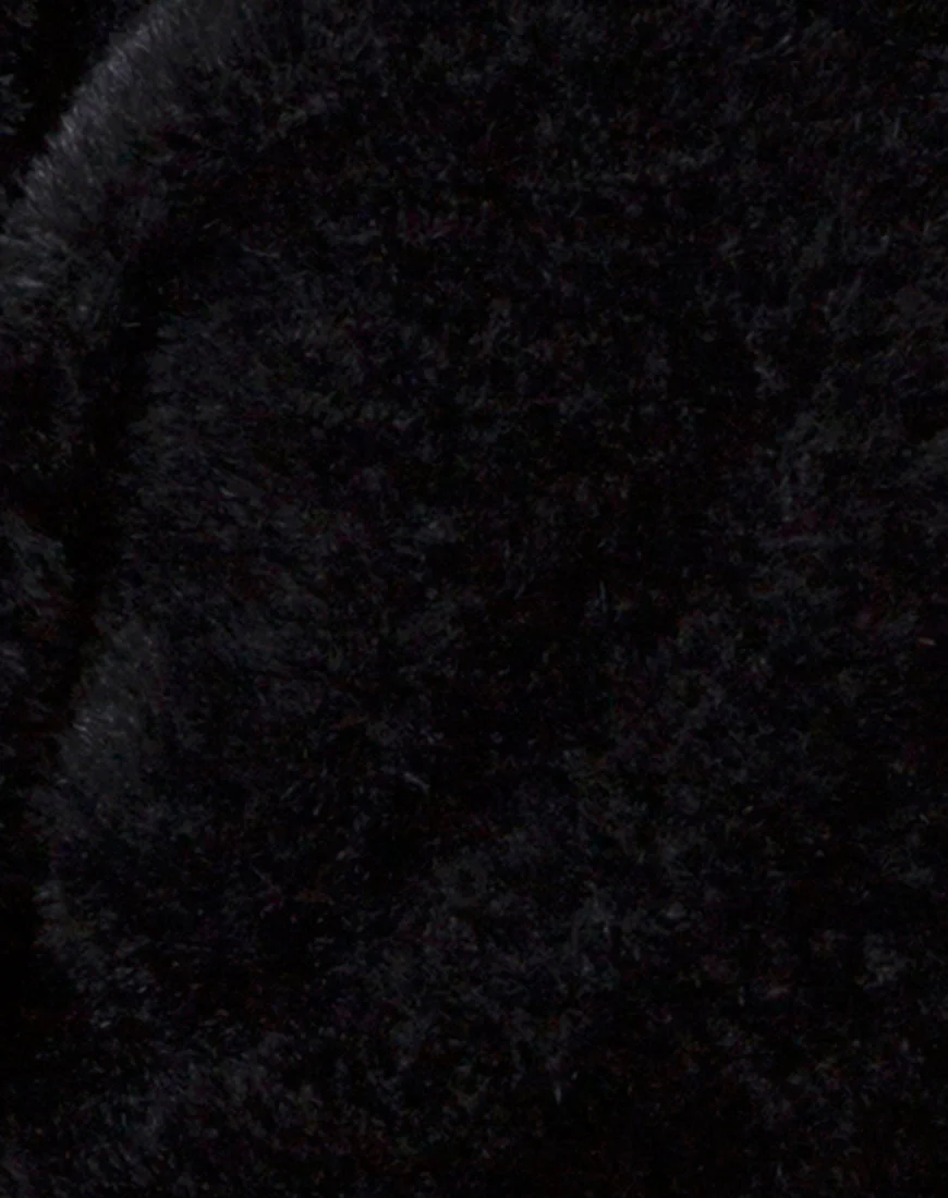 Bomb Hoody in Fur Zip Black - Image 5