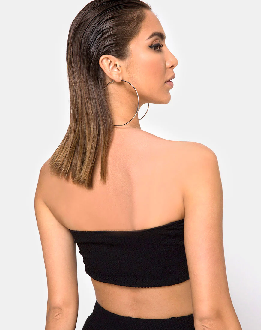 Bomb Tube Top in Black Jumbo Rib - Image 2