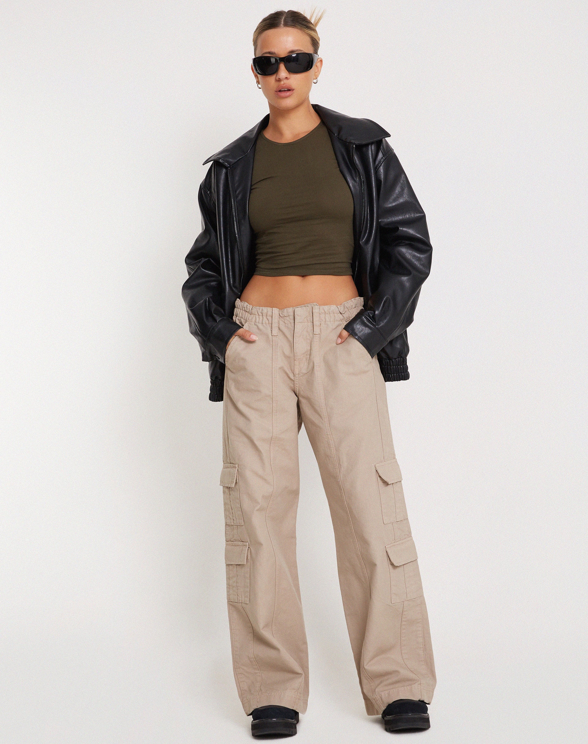 Bon Long Sleeve Top in Olive - Image 3