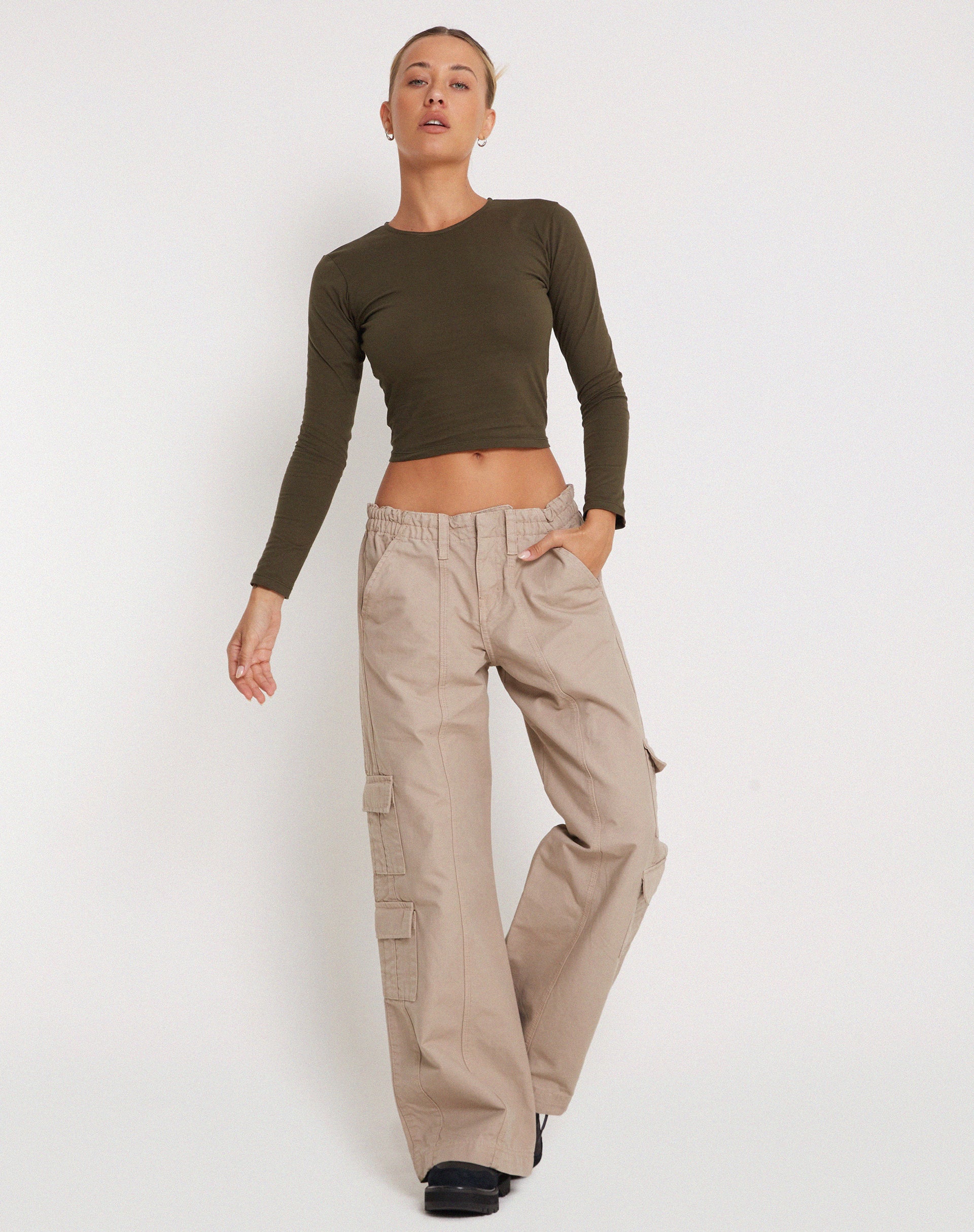 Bon Long Sleeve Top in Olive - Image 5